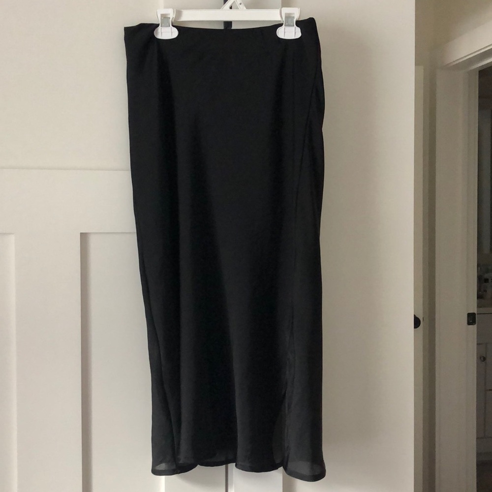 Nordstrom Rack long black silk skirt.
